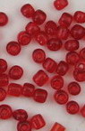 Margele de sticlă 4 mm roșu închis transparent 1 -50 grame