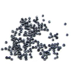 Γυάλινες χάντρες  seed γραφίτη μαργαριτάρι πάχους 2 mm -50 γραμμάρια
