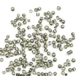 Margele de sticlă 2 mm fir argintiu gri -50 grame