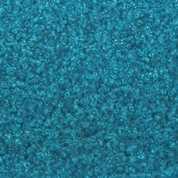 Γυάλινες χάντρες seed 2 mm διαφανές μπλε -50 γραμμάρια
