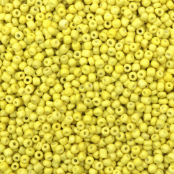 Glass Beads / 4 mm / Solid Bright Yellow - 50 grams