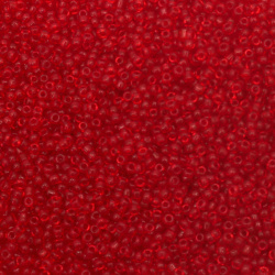 Glass beads 3 mm transparent red -50 grams