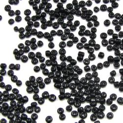 Γυάλινες χάντρες seed 2 mm μαύρες -50 γραμμάρια
