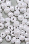 Margele de sticlă alb perlat de 4 mm grosime de 1 -50 grame