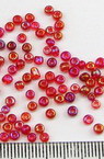 Shining Transparent Small Beads, Rainbow Seed Beads, Different Shades of Red, 3 mm, 50 grams