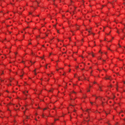 Γυάλινες χάντρες seed 4 mm σκούρο κόκκινο -50 γραμμάρια
