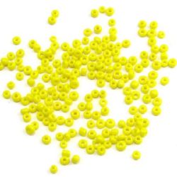 Glass beads 2 mm thick yellow 2 -50 grams