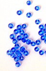 Γυάλινες χάντρες seed 3 mm διαφανές μπλε 2 -50 γραμμάρια