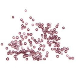 Γυάλινες χάντρες seed 2 mm διαφανές ανοιχτό μωβ -50 γραμμάρια