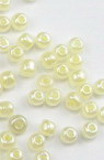 Glass beads 4 mm Ceylon ivory -50 grams