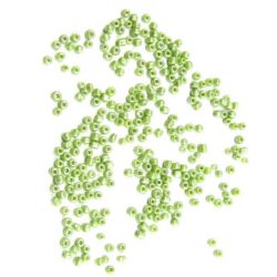 Γυάλινες χάντρες seed 2 χιλιοστών πράσινο περλέ -50 γραμμάρια