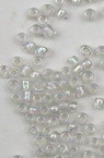 Transparent Glass beads 3 mm transparent with a thread arc white -50 grams