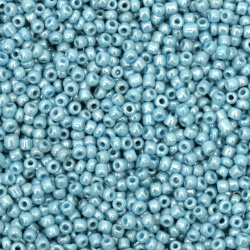 Margele de sticlă grosime 3 mm albastru perlat 1 -50 grame