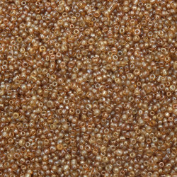 Γυάλινες χάντρες seed 2 mm διαφανές περλέκαραμέλα -50 γραμμάρια