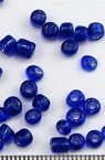 Transparent small glass beads4 mm silver thread dark blue -50 grams