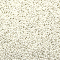 Γυάλινες χάντρες seed πάχους 2 mm λευκό μαργαριτάρι 1 -50 γραμμάρια
