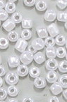 Glass beads 3 mm Ceylon white -50 grams