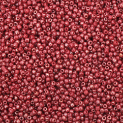 Γυάλινες χάντρες seed πάχους 3 mm κόκκινο μαργαριτάρι -50 γραμμάρια