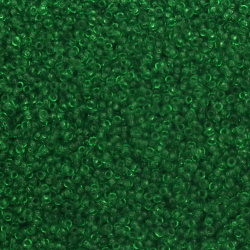 Margele de sticlă 2 mm transparent verde 1 -50 grame