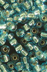 Γυάλινες χάντρες seed  3 mm ασημένιο σπείρωμα μπλε 1 -50 γραμμάρια