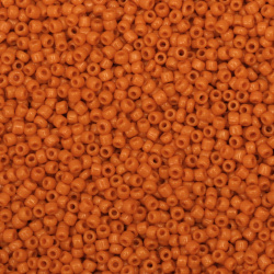 Margele de sticlă de 2 mm solida portocaliu -50 grame