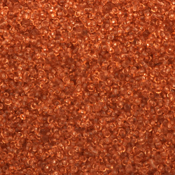 Γυάλινες χάντρες  seed 2 mm διαφανές αμύγδαλο blanche -50 γραμμάρια