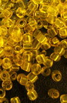 Glass beads 3 mm transparent yellow -50 grams