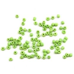 Margele de sticlă de 3 mm solida  verde -50 grame