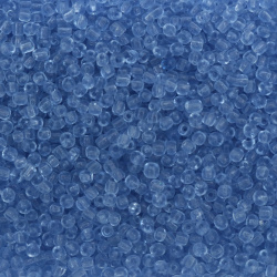 Glass beads 4 mm transparent blue 2 -50 grams