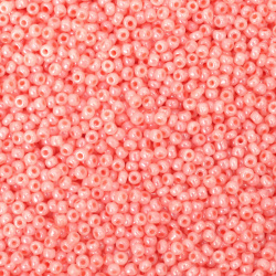 Мъниста стъклена 3 мм цейлон праскова -50 грама