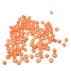Margele de sticlă de 3 mm solida portocaliu pal -50 grame