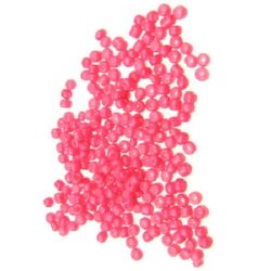 Margele de sticlă solida 2 mm roz -50 grame