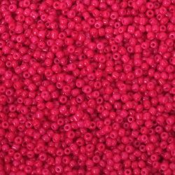 Мъниста стъклена 3 мм плътна розова -50 грама