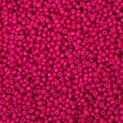 Мъниста стъклена 3 мм плътна циклама тъмна -50 грама