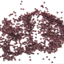 Margele de sticlă 2 mm pictat roșu -50 grame