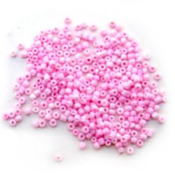 Γυάλινες χάντρες seed πάχους 2 mm ροζ μελάνης -50 γραμμάρια