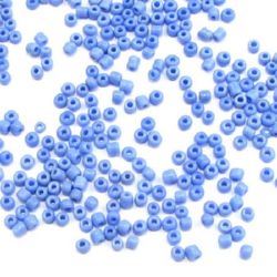 Margele de sticlă solida 2 mm albastru 2 -50 grame