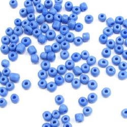 Glass beads 4 mm thick blue 2 -50 grams