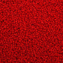Margele de sticlă 2mm solida roșu solida-50 grame