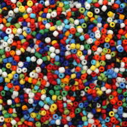 Γυάλινες χάντρες seed 3 mm mix χρώματα -50 γραμμάρια
