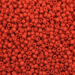 Γυάλινες χάντρες seed πάχους 4 mm σκούρο πορτοκαλί -50 γραμμάρια