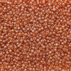 Glass Seed Beads / 4 mm /  Transparent Pearl Dark Caramel - 50 grams