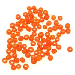 Margele de sticlă 4 mm transparent portocaliu închis -50 grame