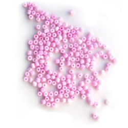 Glass beads 4 mm thick pink melange -50 grams