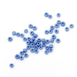 Glass beads 3 mm thick blue 2 -50 grams