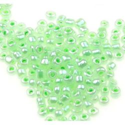 Glass beads 2 mm Ceylon green -50 grams