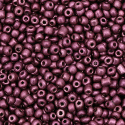 Γυάλινες χάντρες seed 4 mm βαμμένη ορχιδέα -50 γραμμάρια