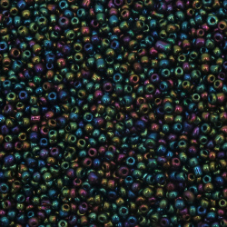 Γυάλινες χάντρες 3 mm πολύχρωμες ιριδίζον -50 γραμμάρια
