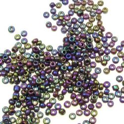 Glass beads 2 mm iris purple -50 grams