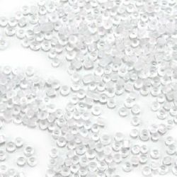 Margele de sticlă 2 mm alb mat -50 grame